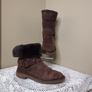 UGG Australia Shearling Cedric Ankle Moto Harness Boots Bootie Convertib…